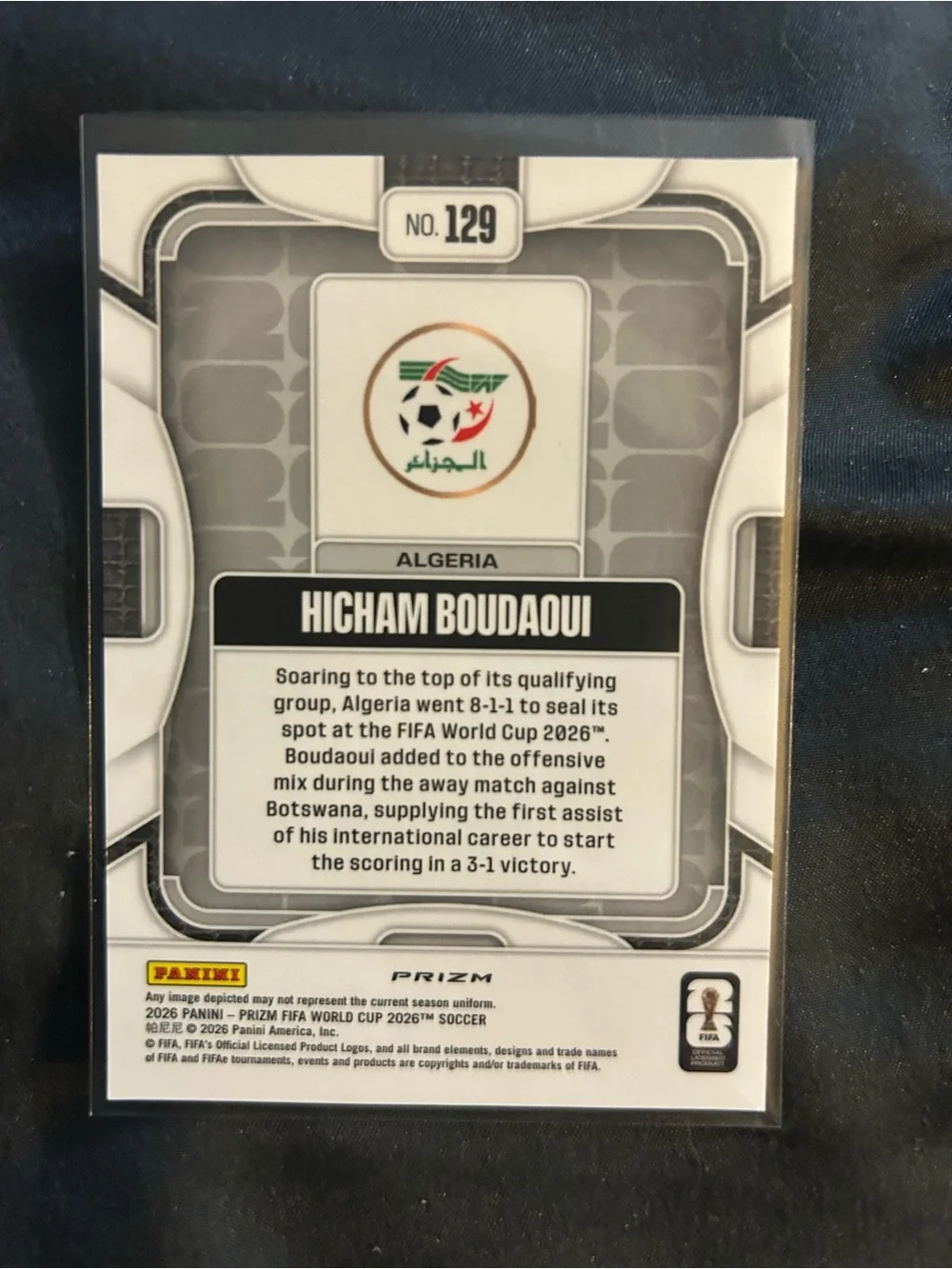 Panini Prizm Soccer Trading Card with Red, White, Green, Silver Holographic